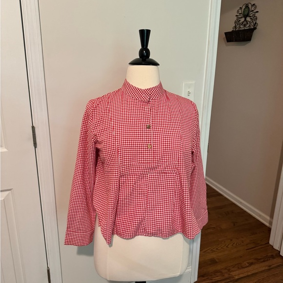 Unbranded Tops - Unbranded. Size OXL. Red and white gingham. Mandarin collar 100% polyester